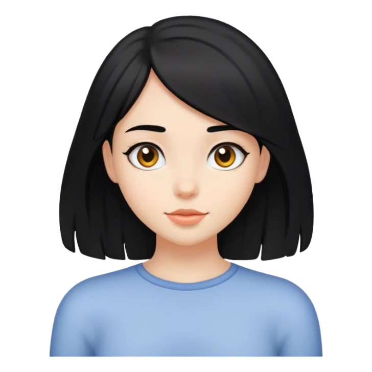 Chica pelinegra cabello al hombro sticker