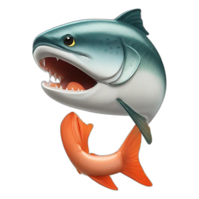 Talking salmon eat me sticker