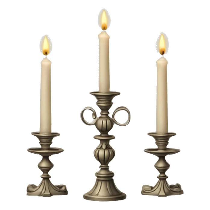 Vintage candelabra with three candles  sticker