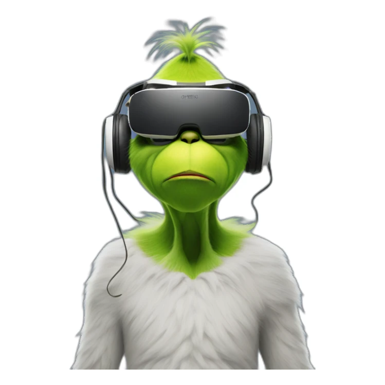 Grinch in vr headset Full-Body Portrait sticker