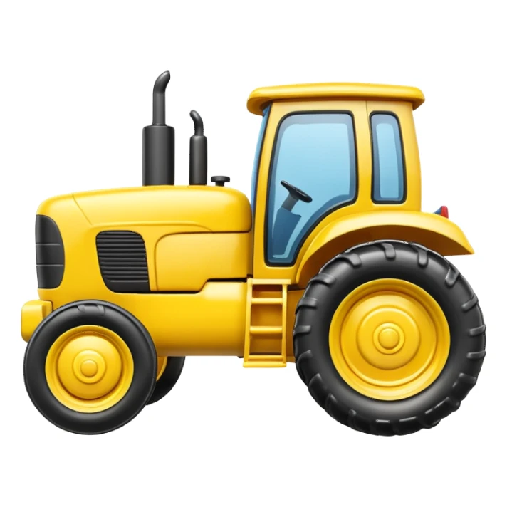 yellow plastic toy  tractor sticker