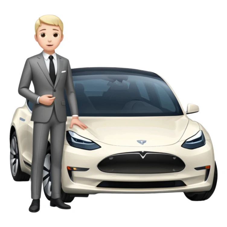 White tesla model 3 with a sleaky physician next to it sticker