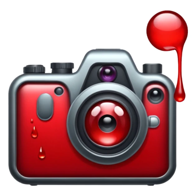 camera full of blood drops sticker