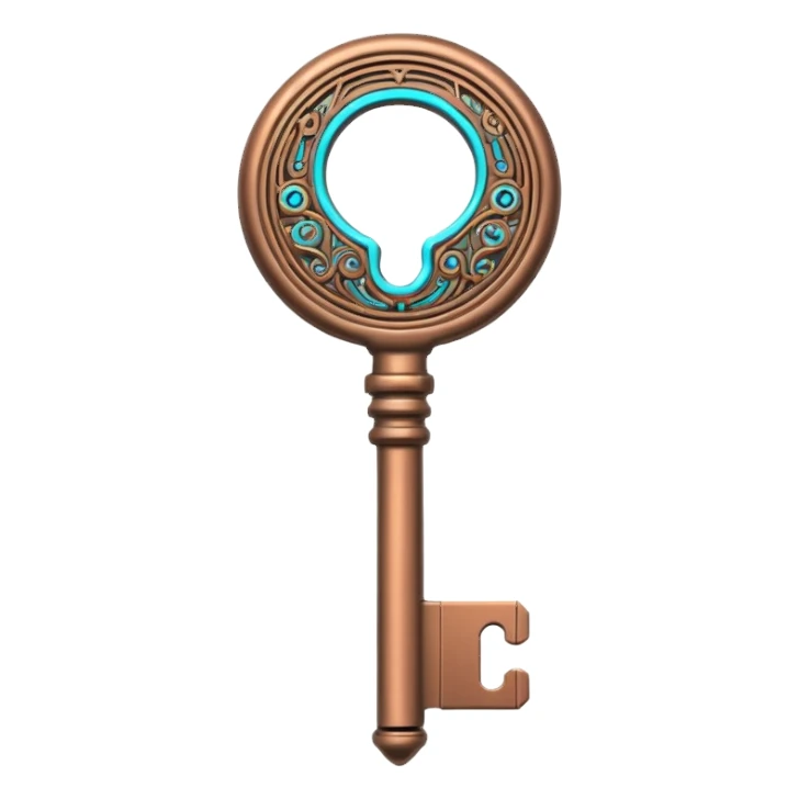 cyber neon bronze key sticker