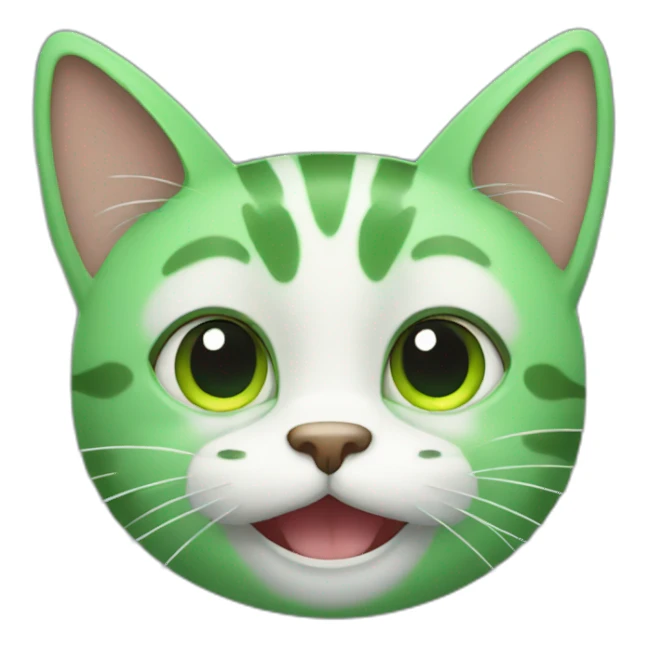happy green cat sticker
