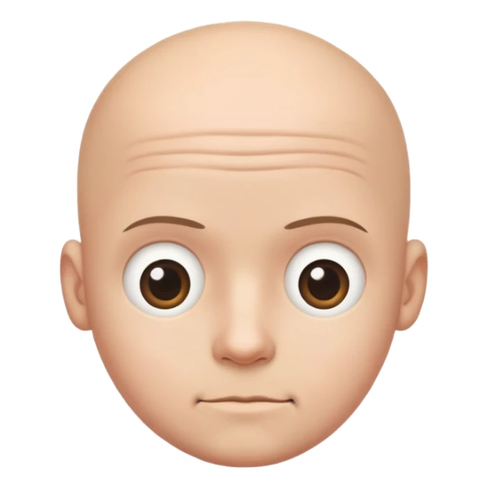 TINY BUILT MAN BALD HEAD cross eyes sticker