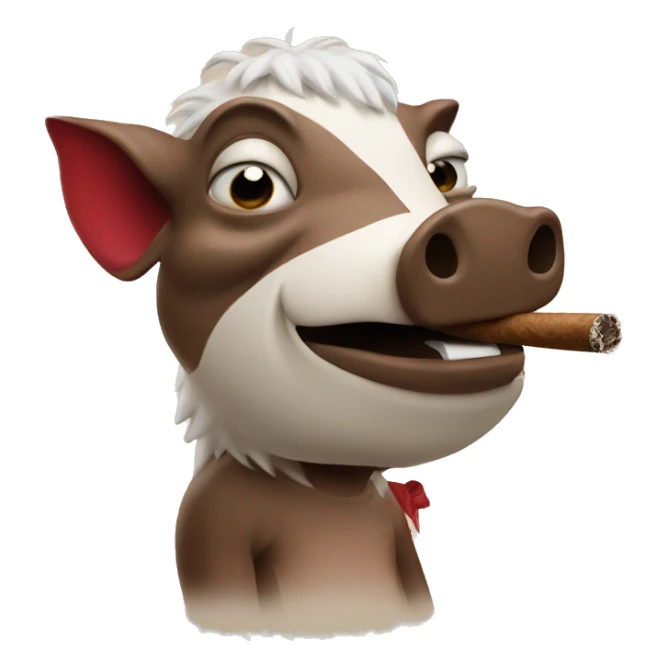 Razorback smoking a cigar sticker