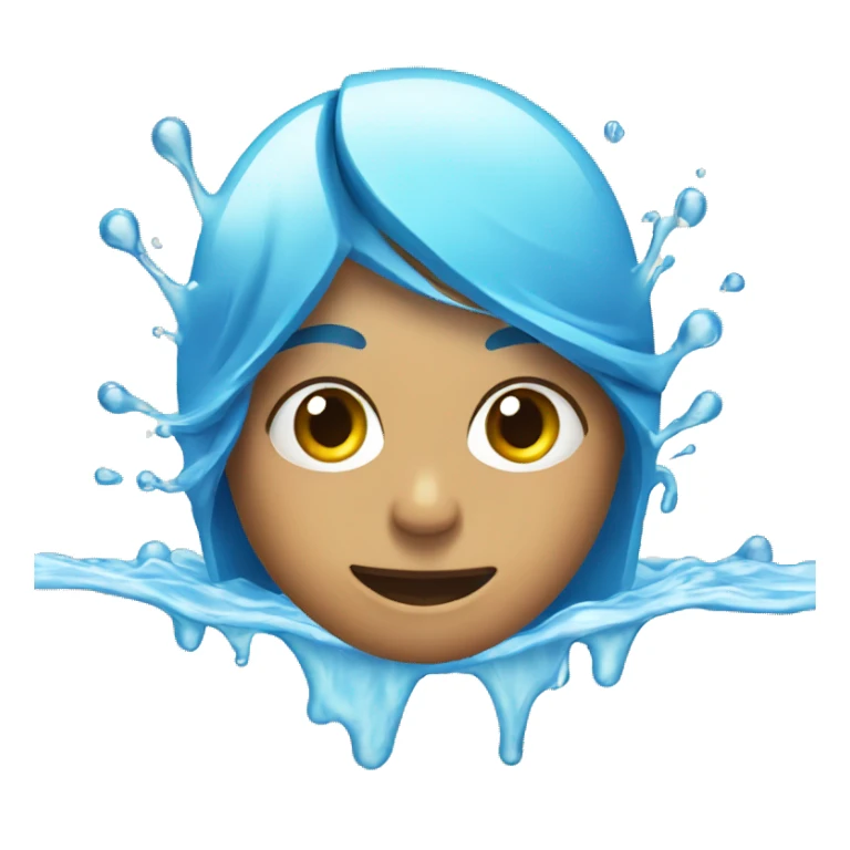 Water splashing on face sticker