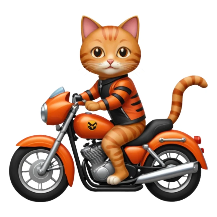 Cat on red and black motorcycle sticker