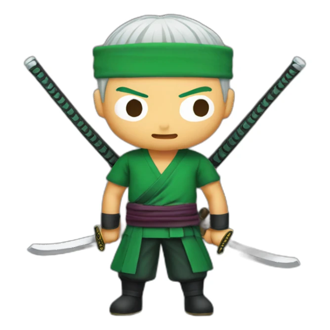 zoro with three katanas sticker