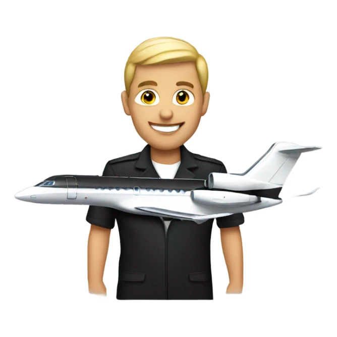 black private jet  sticker