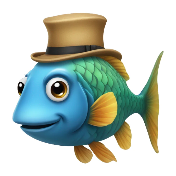 Fish wearing hat sticker