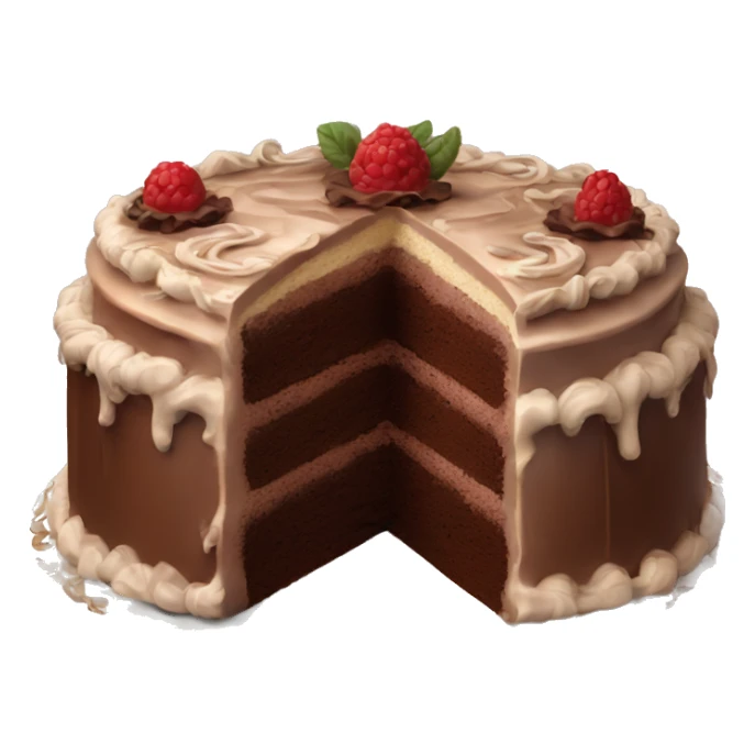 highly detailed rococo chocolate cake sticker
