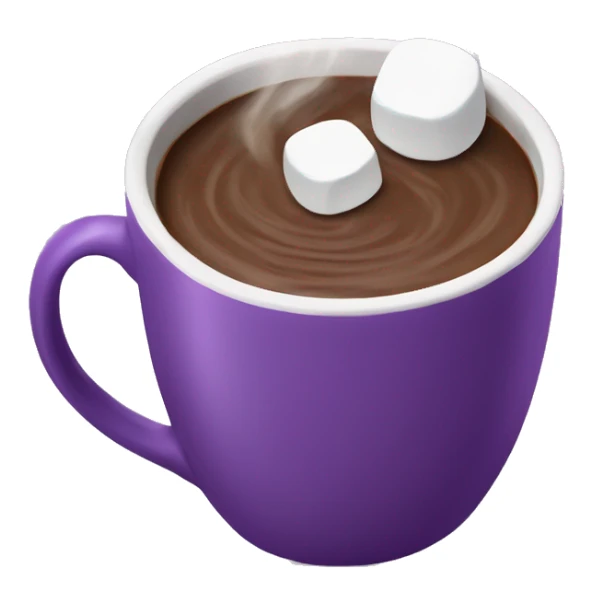 hot chocolate + marshmallows + purple mug sticker