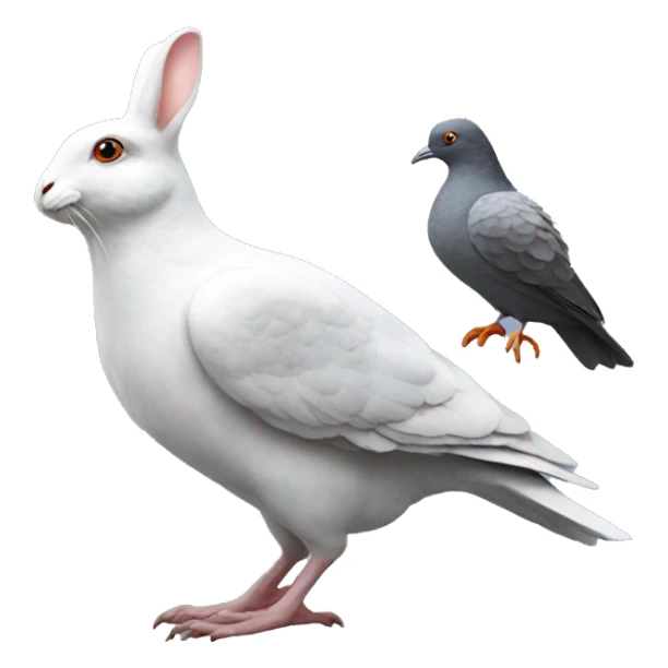 Rabbit riding a pigeon sticker