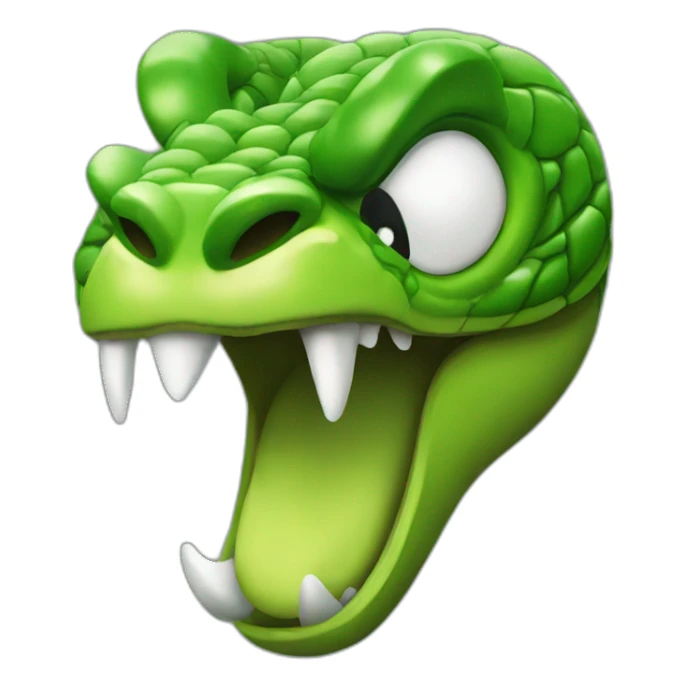 Green angry Snake head sticker