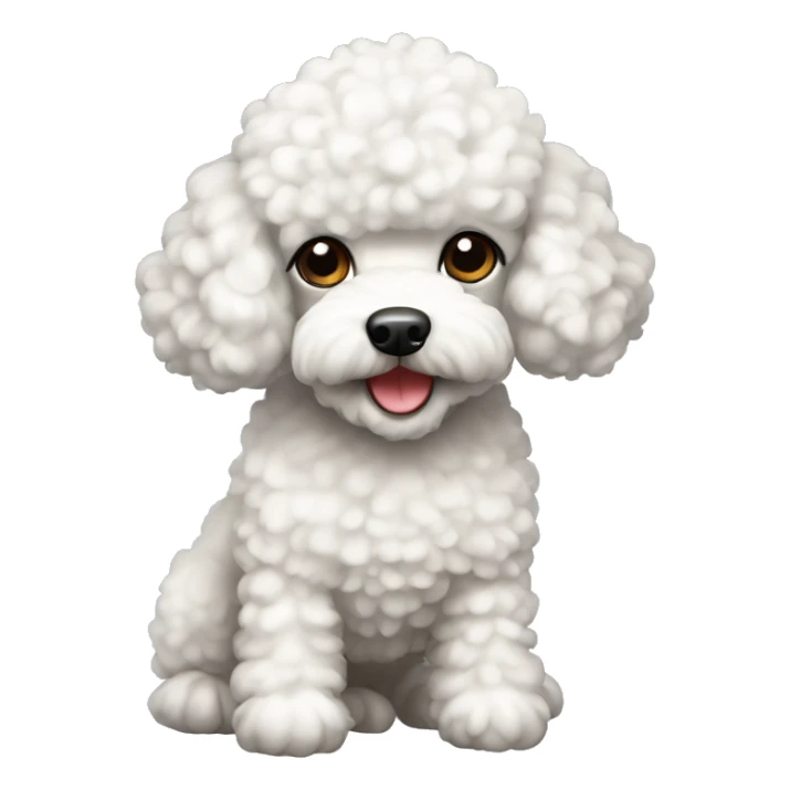 White toy poodle sticker
