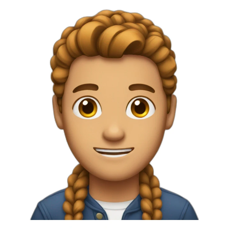 Guy with brown braid sticker