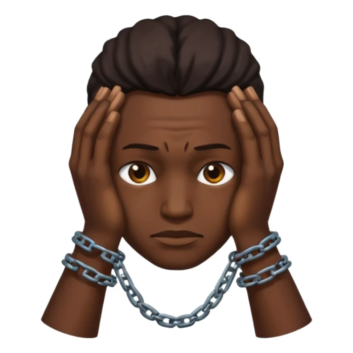 slavery chained hands and head sticker