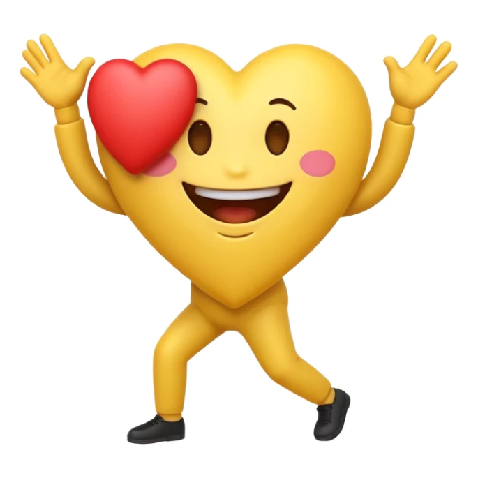 Motion dancing Valentine smiley emoji  sticker