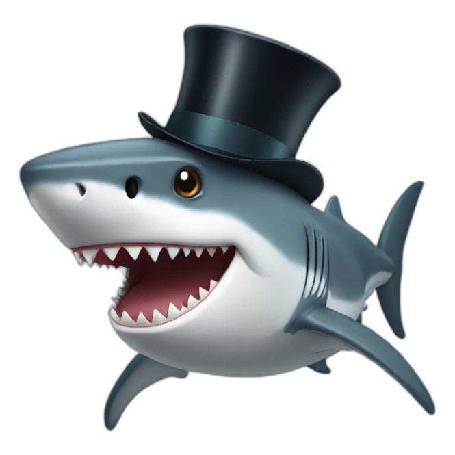 Shark with a top hat sticker
