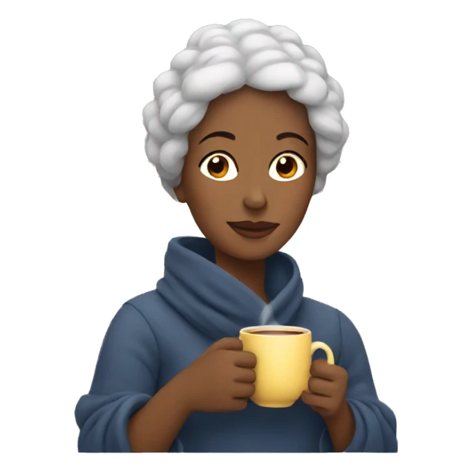 Cozy woman drinking tea sticker