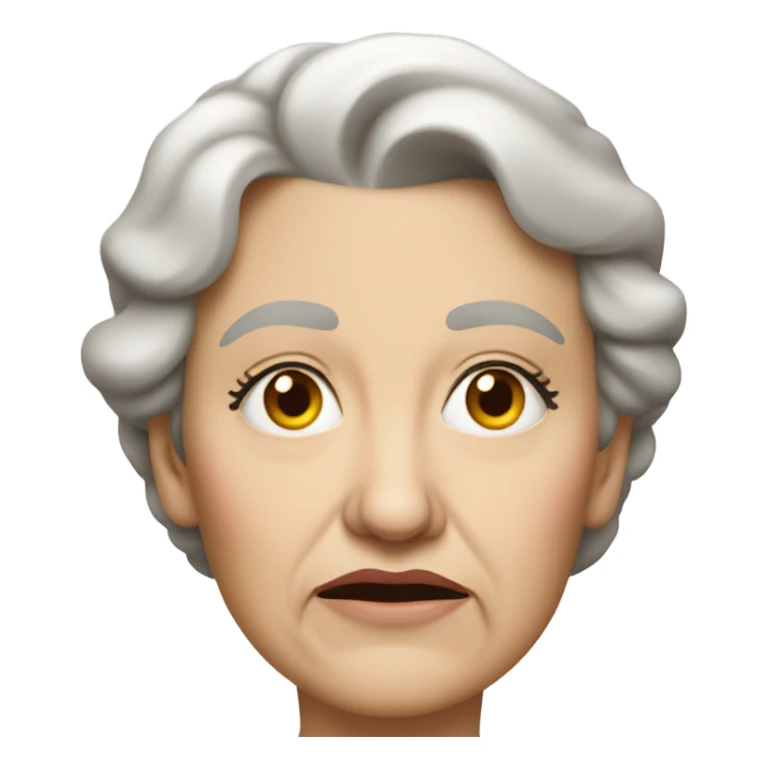 Older white woman with sour expression sticker