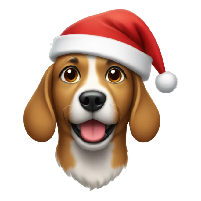 dog wearing santa hat sticker