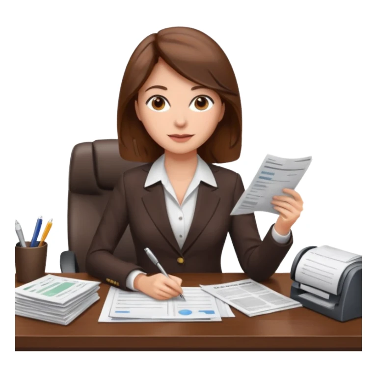 femme cheveux marrons finance sticker