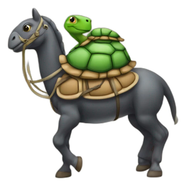 tortue sur un cheval sticker