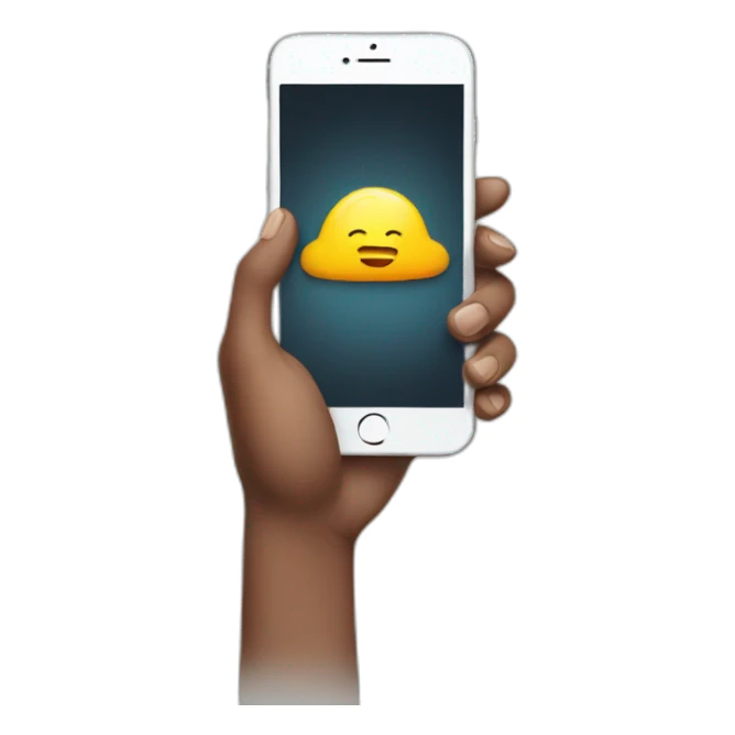 Hand holding iphone sticker