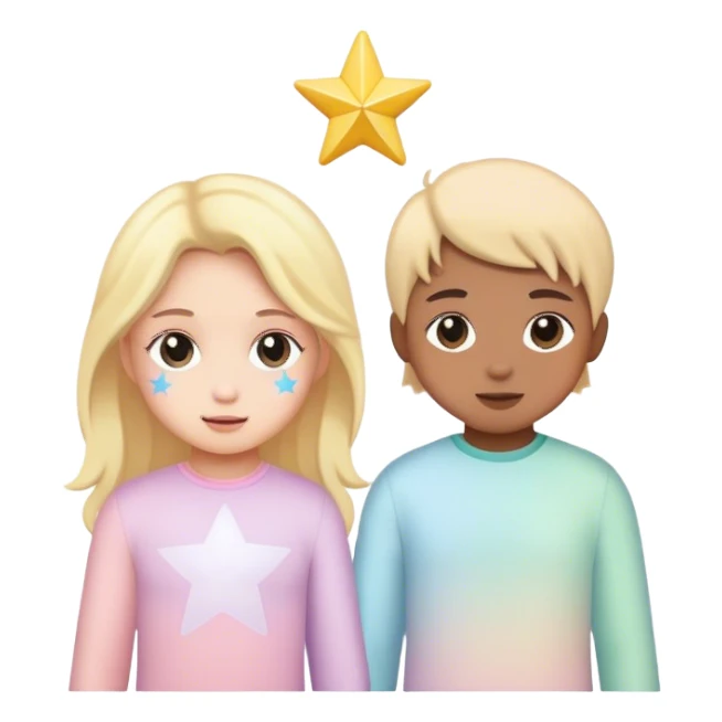 pastel kids star sticker