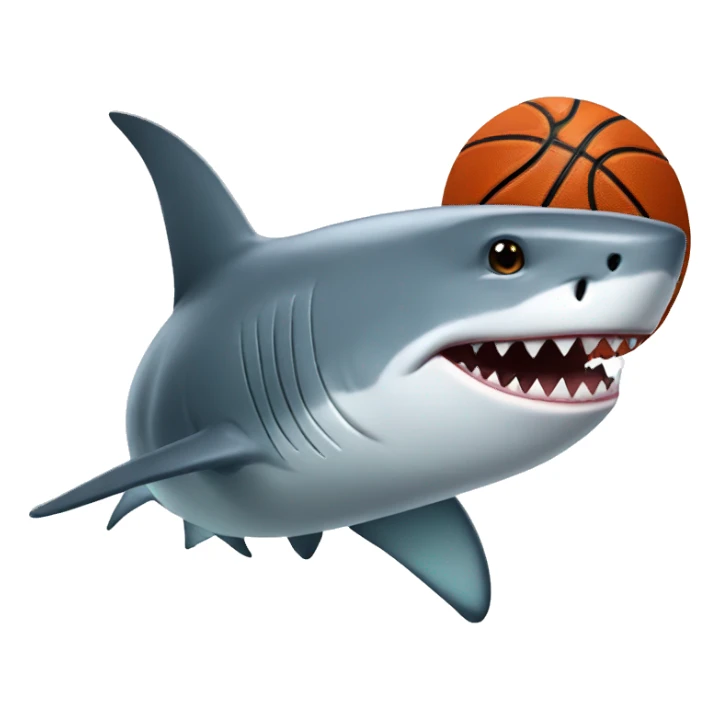 Shark playing basketball  sticker
