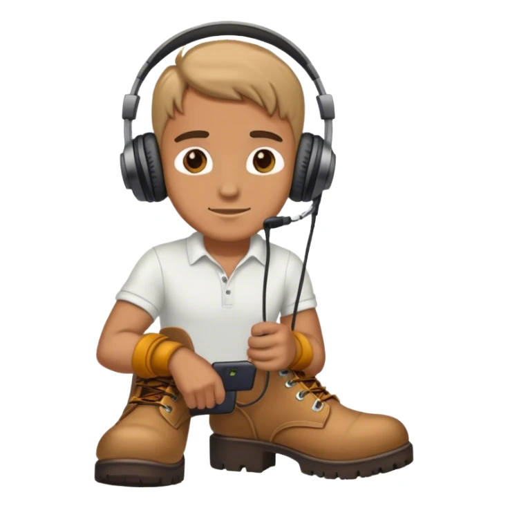 man with boots headphones sticker