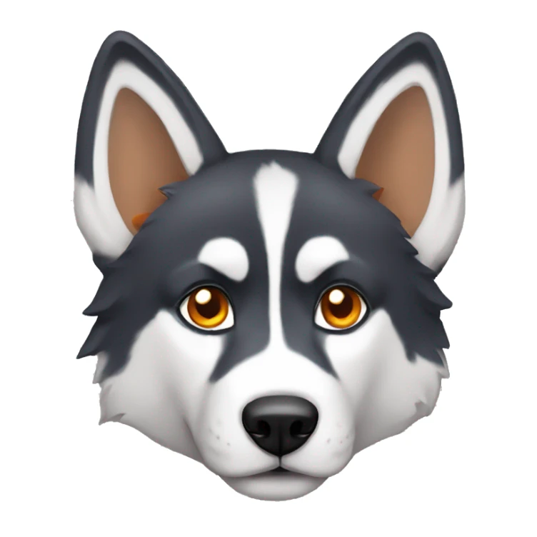 Husky with orange lynx ears sticker