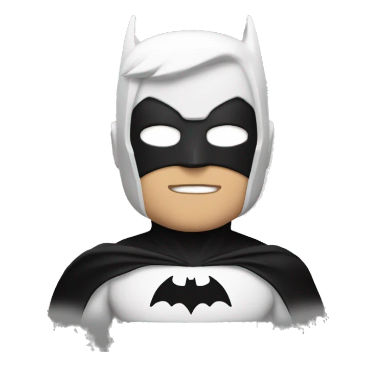 White batman with black costume sticker