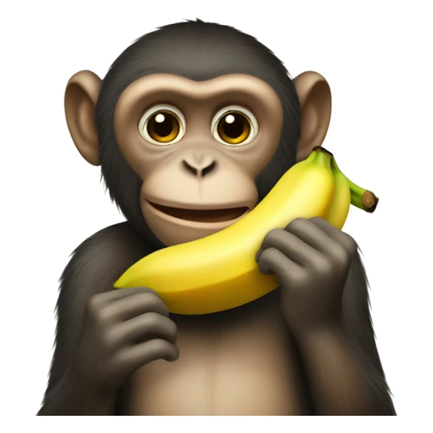 monkey sucking a banana sticker