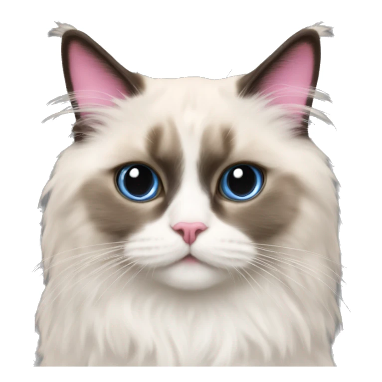 Pink bow on a ragdoll cat sticker