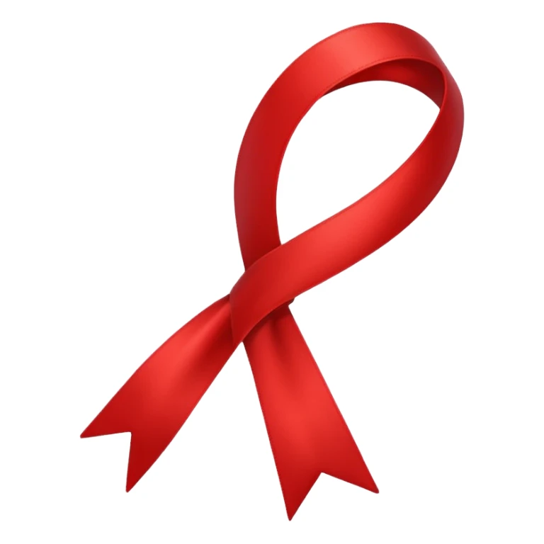 red ribbon sticker