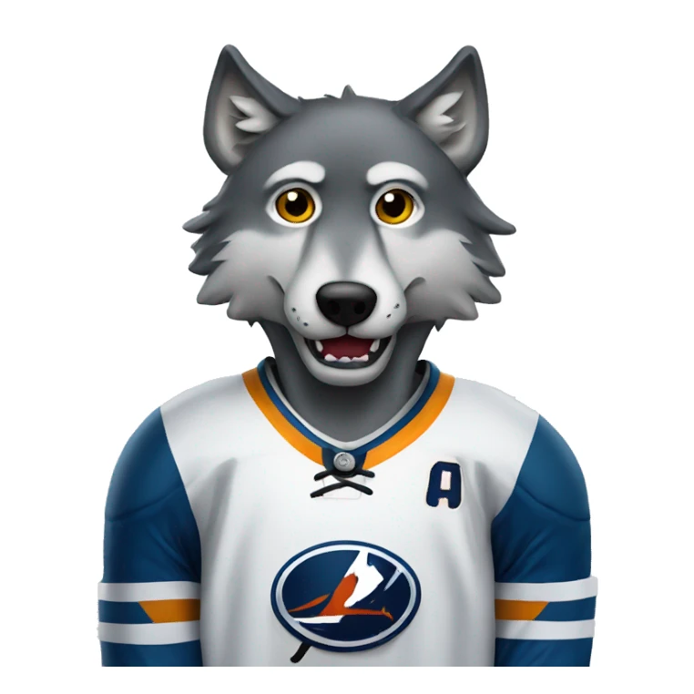 A wolf in hockey uniform sticker