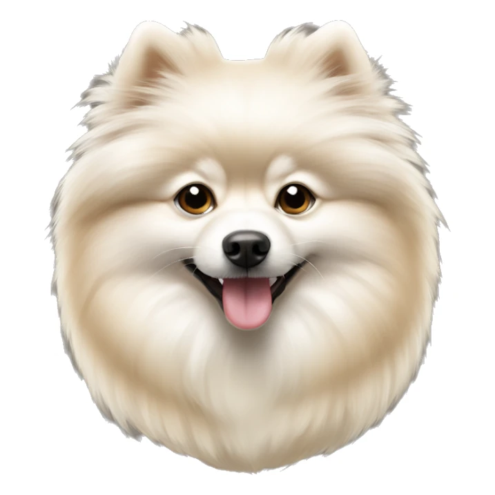 Small White and beige wool pomerian spitz  sticker