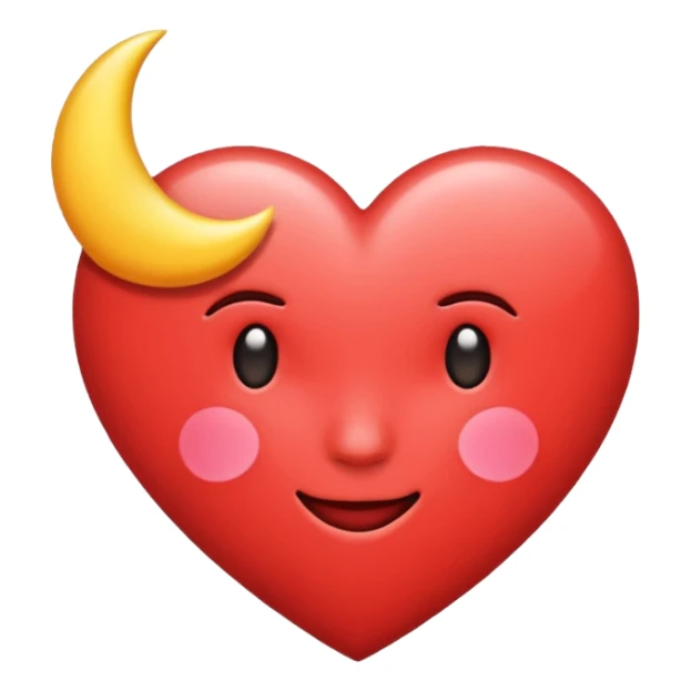 Heart and moon emoji sticker
