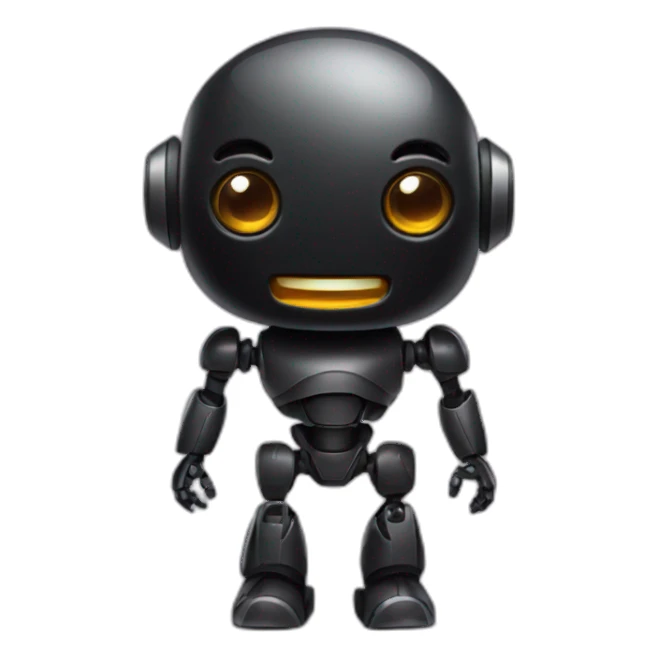 cute black robot sticker