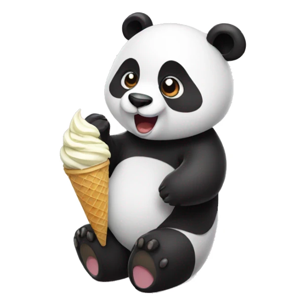 Panda eating ice cream sticker