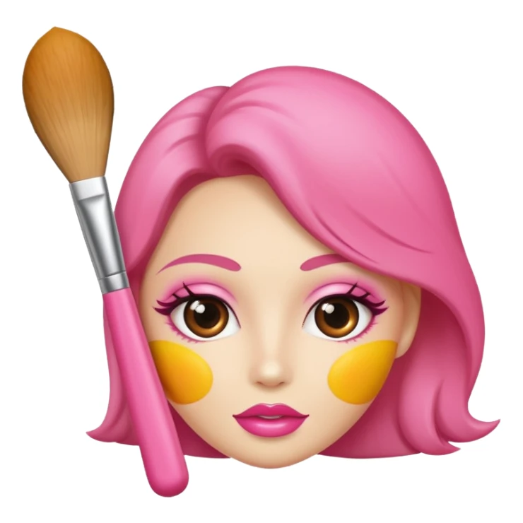 Brocha de maquillaje rosada  sticker