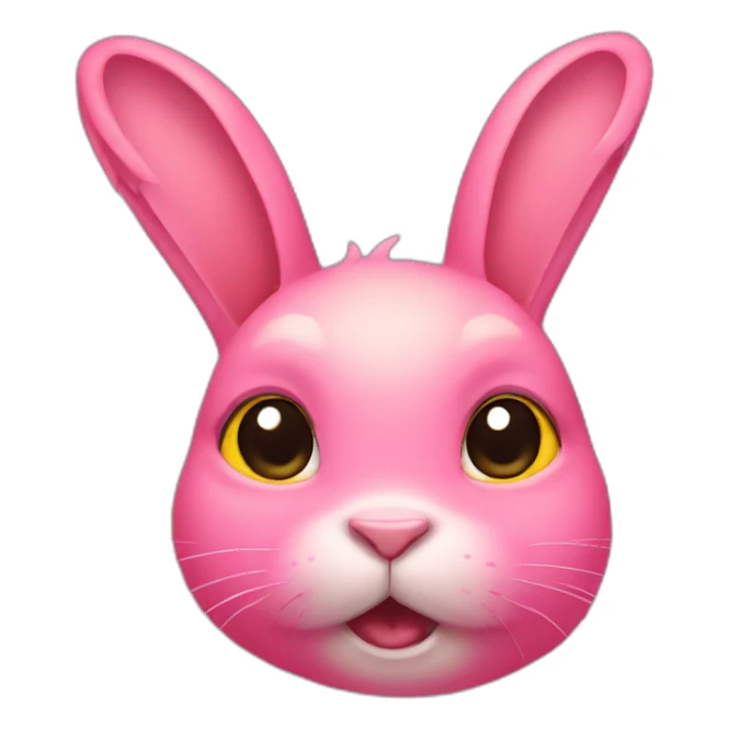 Pink rabbit with tears, wears yellow teeshirt sticker