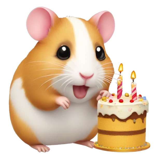 Birthday Hamster with a birthday cake  sticker