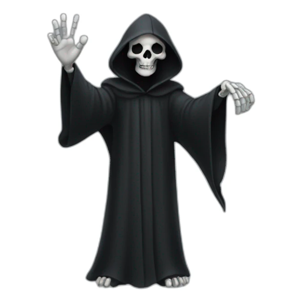 gif grim reaper waving hand sticker