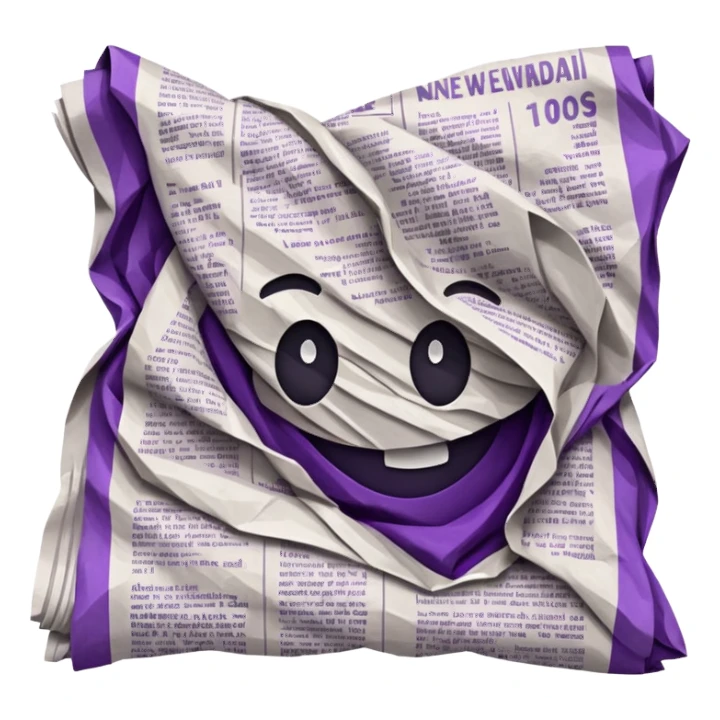 newspaper white and purple sticker