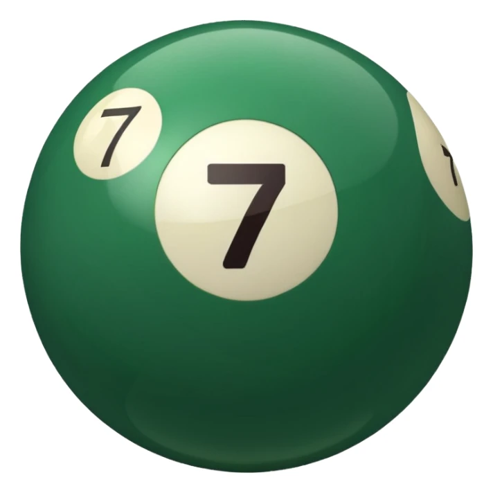 green billiard ball 7 number  sticker